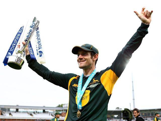 Outlaws captain Chris Read starts the celebrations