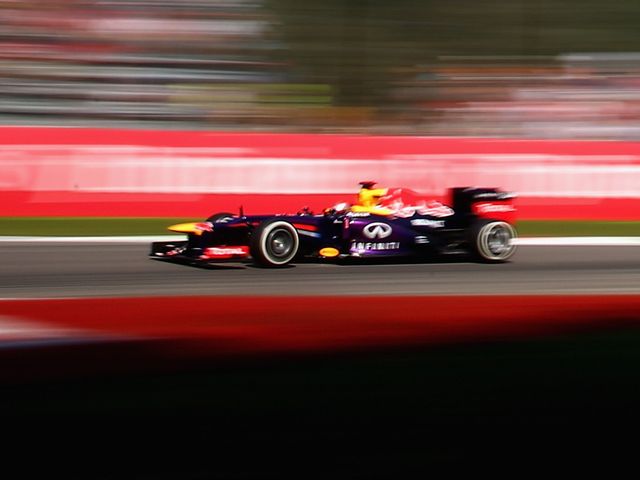 Sebastian Vettel in action during third practice