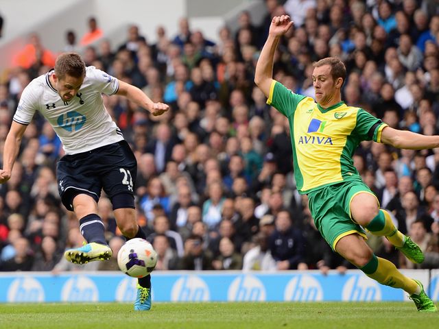 Gylfi Sigurosson scores the opening goal of the game