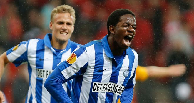 Mushaga Bakenga: Celebrates his late winner in Liege