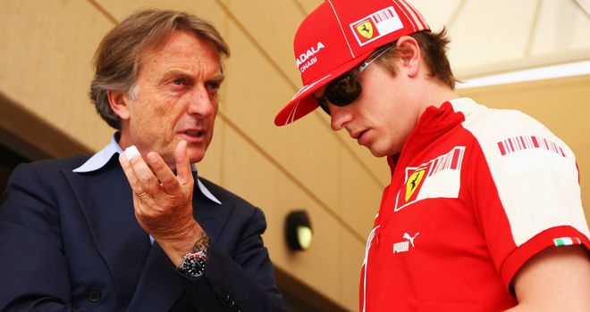 Luca di Montezemolo with Kimi Raikkonen during the Finn's previous spell with the team