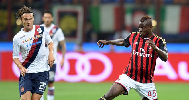 Mario Balotelli in action for AC Milan.