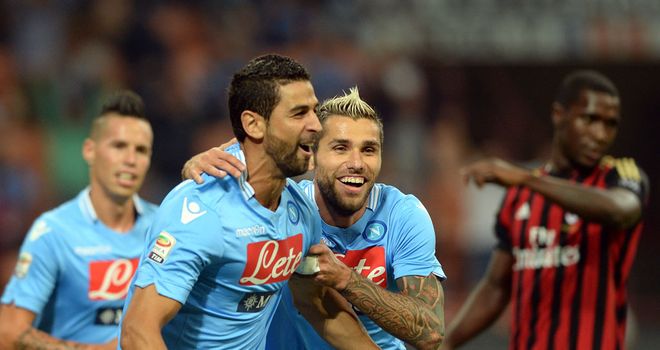 Miguel Britos celebrates for Napoli