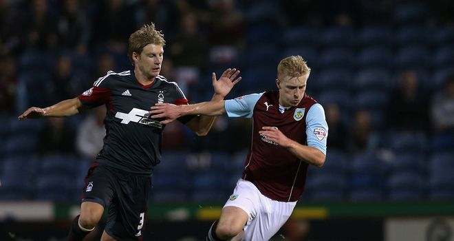Ben Mee: Tussles for the ball with Dan Harding