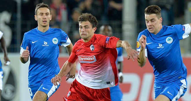 Admir Mehmedi: Freiburg forward battles for the ball