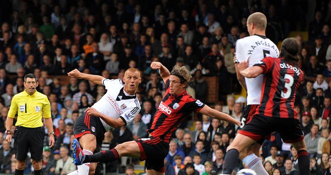 Steve Sidwell: The midfielder opened the scoring for Fulham before Gareth McAuley headed home an equaliser