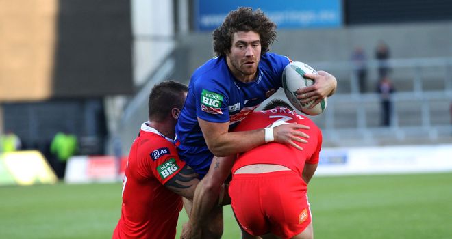 Kyle Amor: In action against the Salford City Reds earlier this season