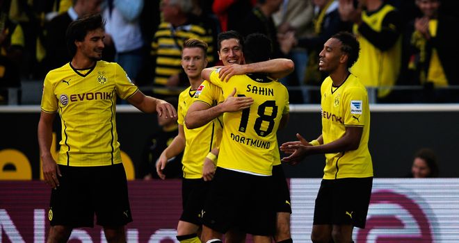 Robert Lewandowski: Bagged a brace as Dortmund eased to three points