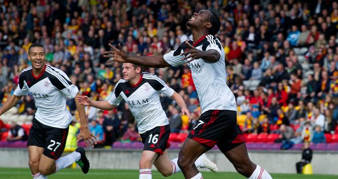 Calvin Zola: One of Aberdeen's three goalscorers