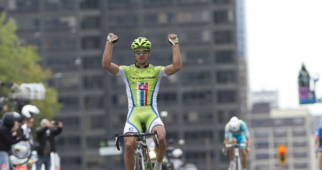Peter Sagan celebrates his victory at the GP de Montreal