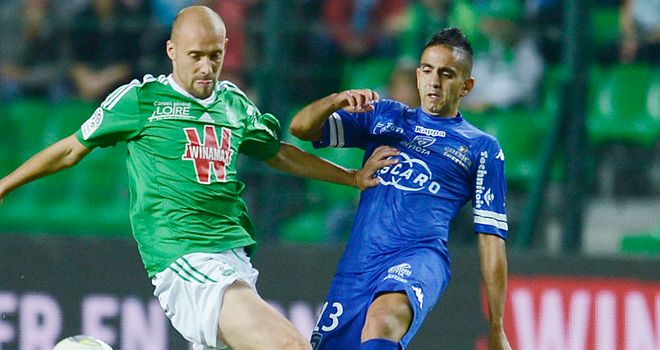 Renaud Cohade and Ryan Boudebouz compete for the ball