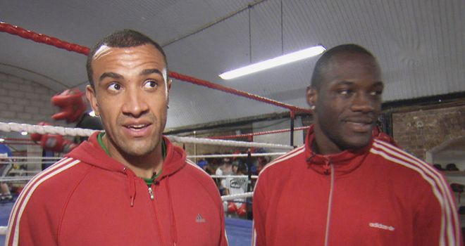 Richard Towers (L) with Deontay Wilder: The pair were the last men standing sparring Klitschko