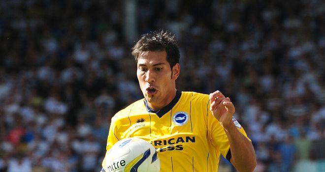 Leonardo Ulloa: Sent off for Brighton