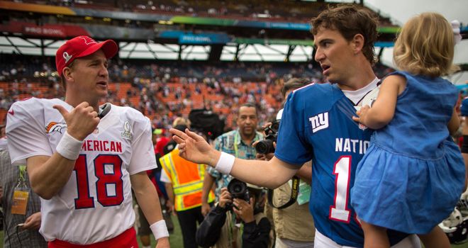 Eli and Peyton Manning working together