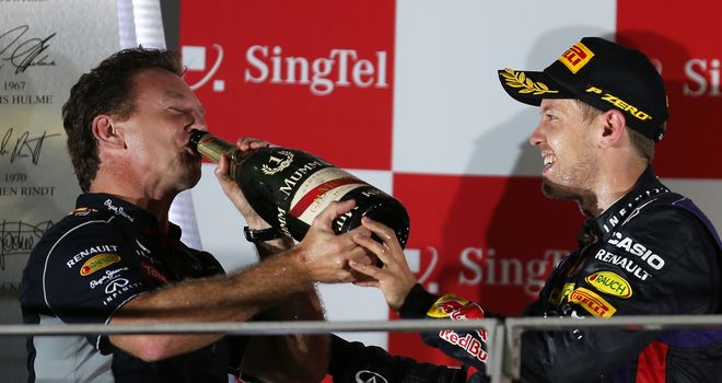 Red Bull: Yet more bubbly for Horner and Vettel