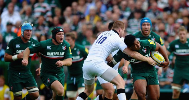 Manu Tuilagi on the charge against Newcastle Falcons