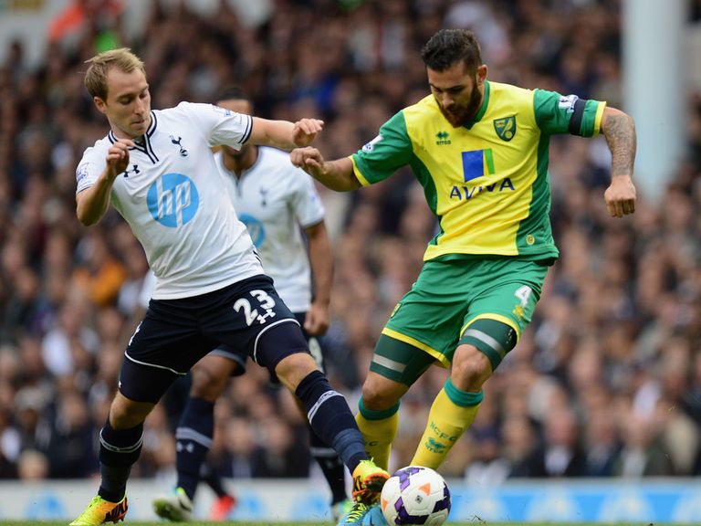 Christian Eriksen in action on his Tottenham debut.