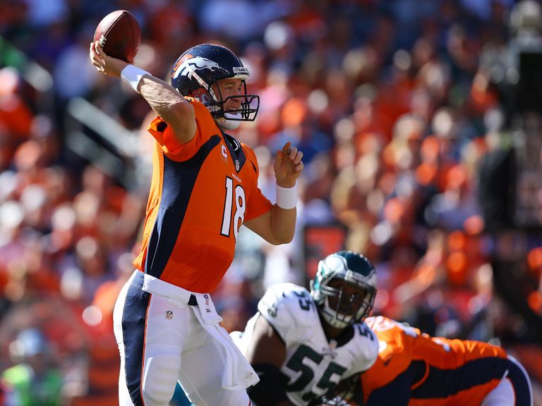 Peyton Manning in action for the Denver Broncos.