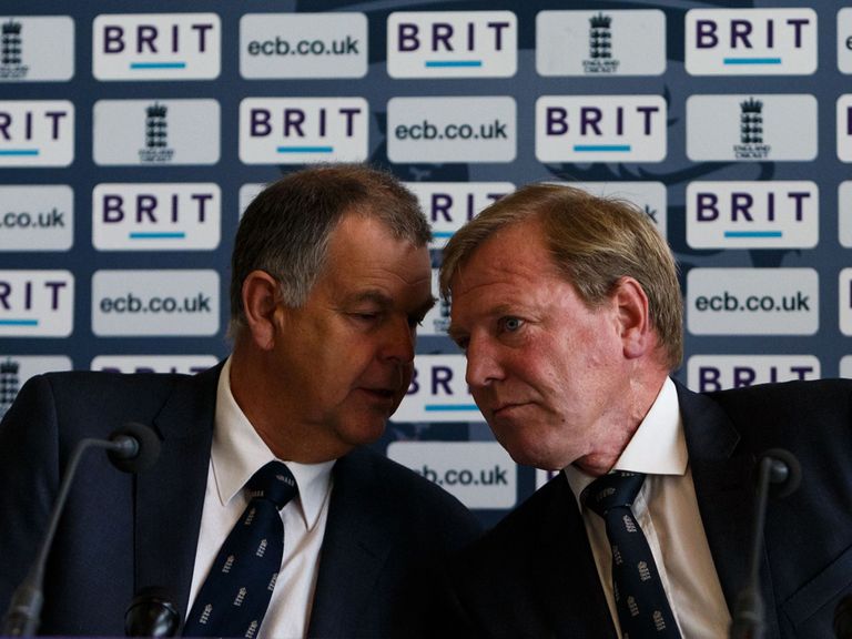 Geoff Miller (left) with former ECB Managing Director Hugh Morris