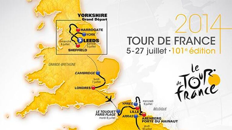 The route for the 2014 Tour de France was unveiled in Paris on Wednesday