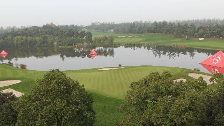 An overhead view of the second hole at the Sheshan InternationalGolf Club in Shanghai, China