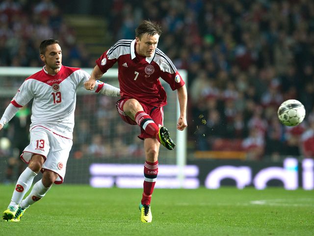 William Kvist in action for Denmark