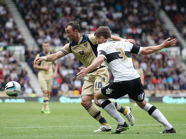 Noel Hunt and Craig Forsyth battle for the ball