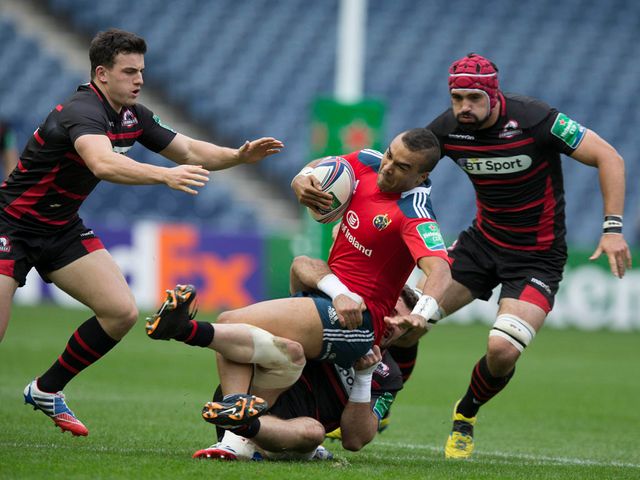 Simon Zebo finds his progress halted.