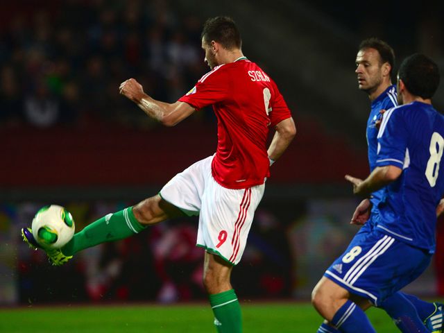 Adam Szalai in action for Hungary