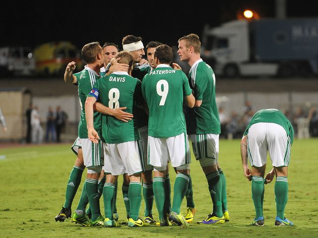 Northern Ireland celebrate Steven Davis' equaliser