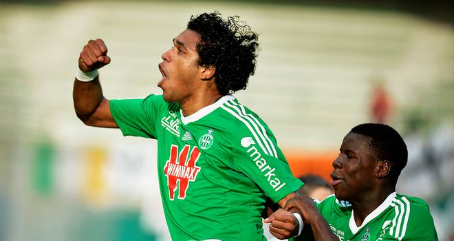 Brandao celebrates St Etienne's opening goal