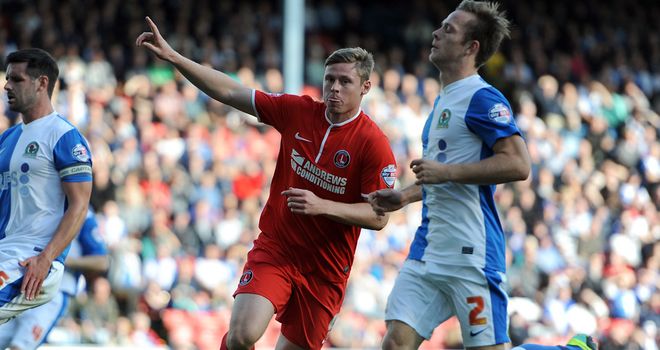 Simon Church: Celebrates his winning goal at Ewood Park