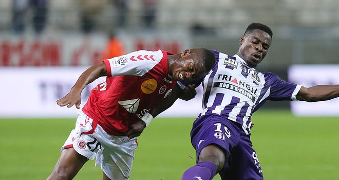 Floyd Ayite and Serge Aurier tangle.