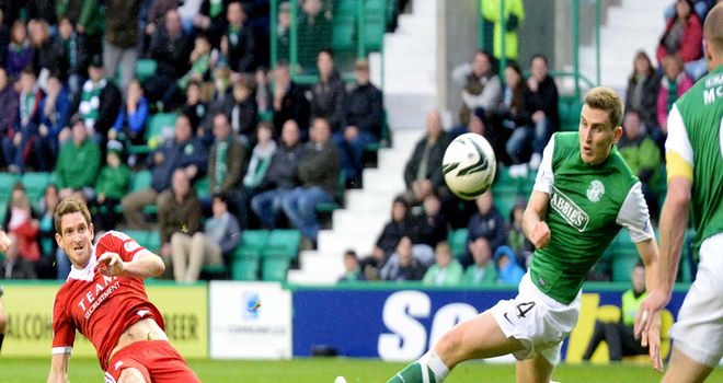 Scott Vernon: Aberdeen striker scores in the 2-0 victory over Hibernian