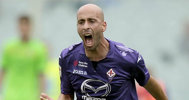 Borja Valero: At hand to score for Fiorentina