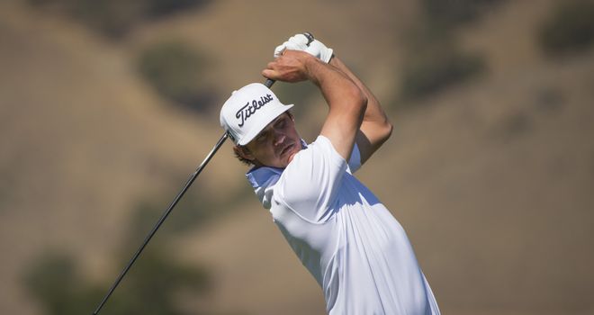 Brooks Koepka in action at the Frys.com Open at the CordeValle Golf Club