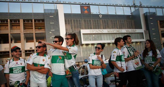 Elche supporters celebrated a 2-0 win