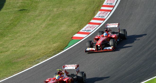 Felipe Massa refused to let Fernando Alonso past during the Japanese GP
