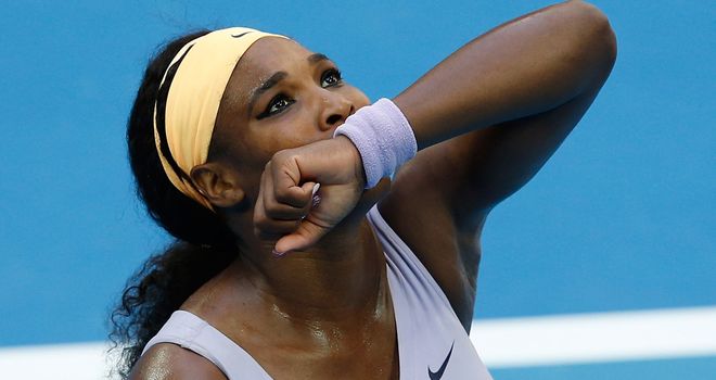 Serena Williams celebrates victory over Francesca Schiavone
