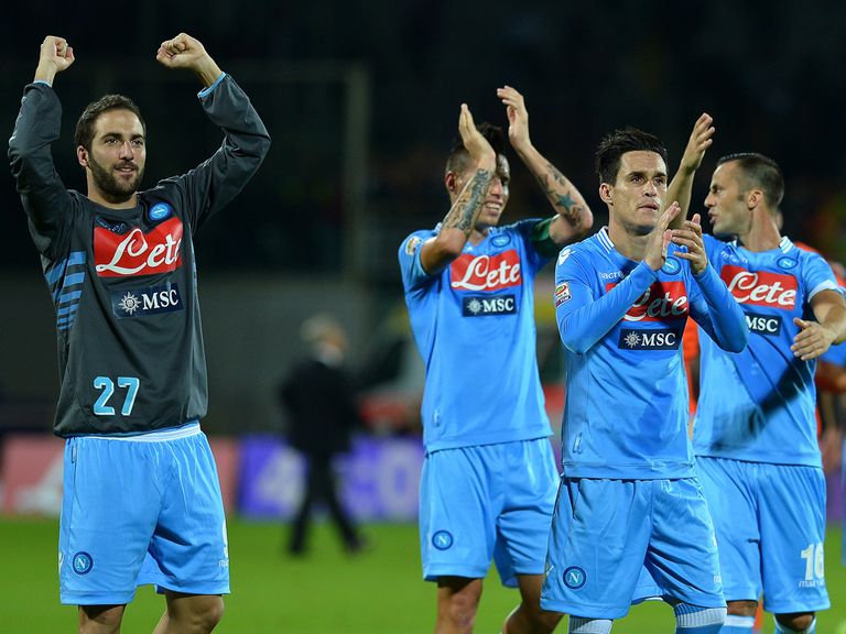 Napoli players celebrates after claiming victory