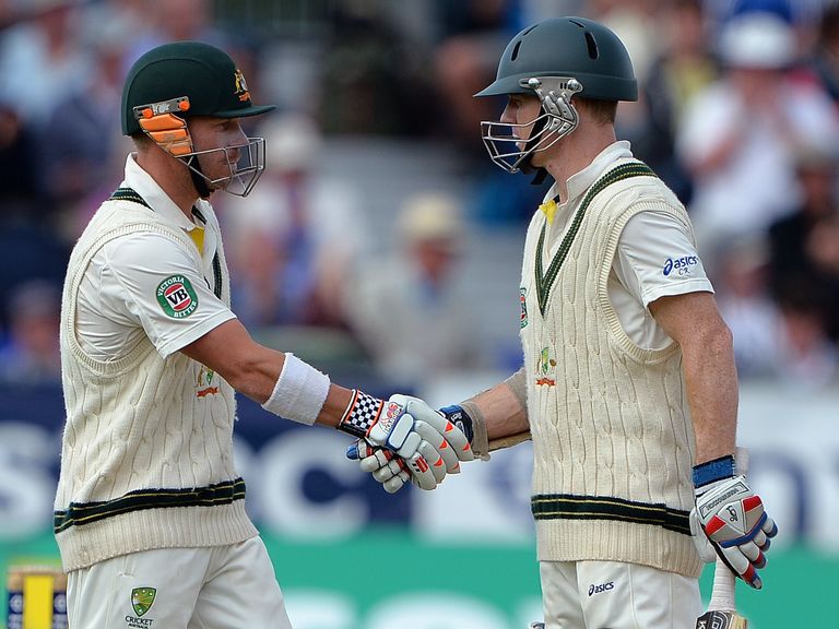Warner (l) and Rogers: Opened together in final two Ashes Tests