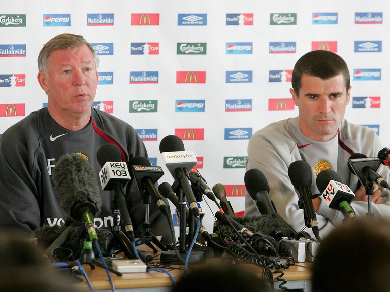 Roy Keane (right) accuses Sir Alex Ferguson of a lack of loyalty