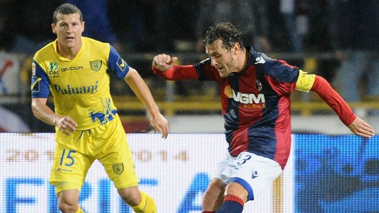 Alessandro Diamanti gets in a shot for Bologna