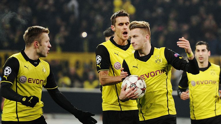Marco Reus: Celebrates his opener from the penalty spot