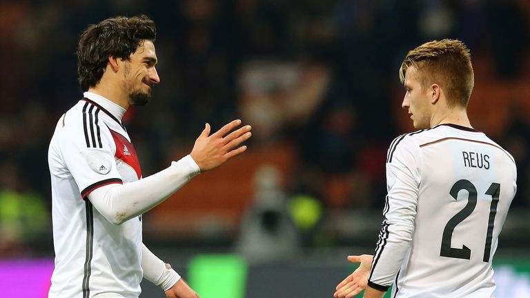 Mats Hummels: Celebrates his goal with Marco Reus