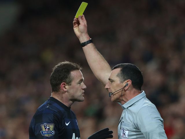 Rooney was perhaps lucky to escape with a yellow card