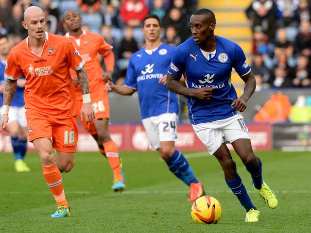 Lloyd Dyer is on the ball for Leicester