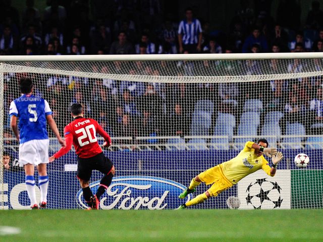 Robin van Persie missed a penalty for United