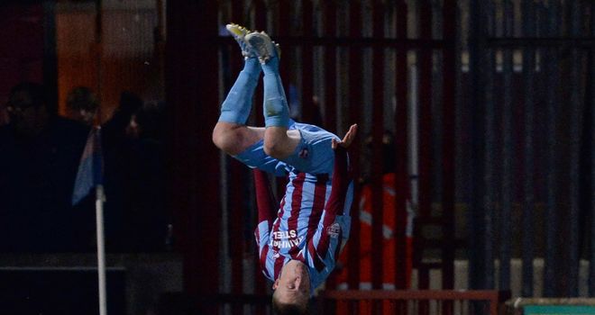 Terry Hawkridge: Celebrating his derby equaliser