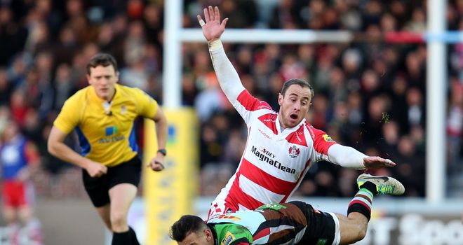 Jimmy Cowan (in cherry and white) in action against Harlequins